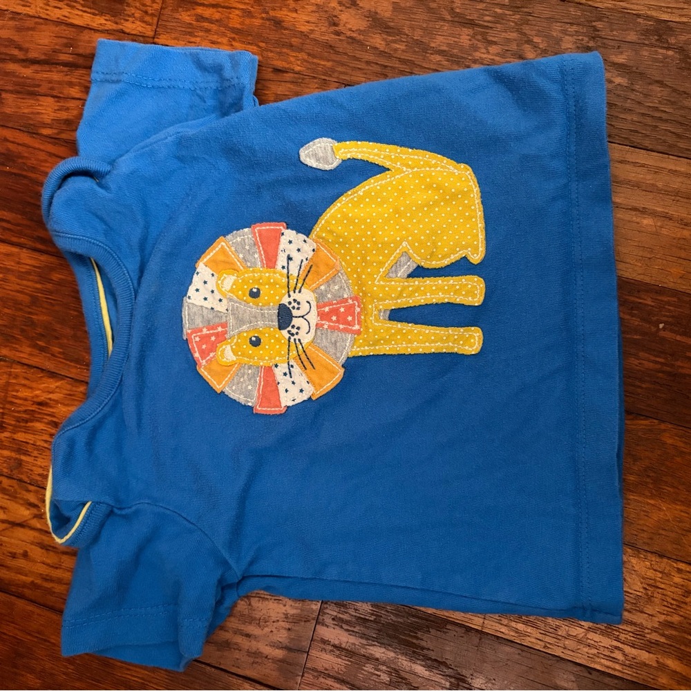 Baby Boden Blue T-Shirt with Colorful Lion